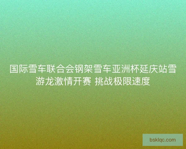 国际雪车联合会钢架雪车亚洲杯延庆站雪游龙激情开赛 挑战极限速度